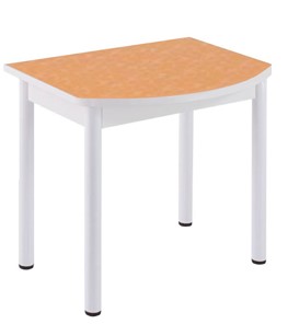 Кухонный пристенный стол НСПГ-02 ПЛ1, цветы манго/белое ЛДСП/36 прямые трубки крашеные белый в Пскове