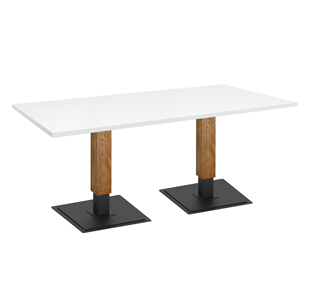 Обеденный стол SHT-TU22 (2 шт.)/ТT 120/80 (дуб брашированный коричневый/черный муар/белый шагрень) в Пскове