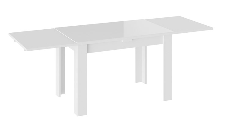Кухонный раскладной стол Норман тип 1, цвет Белый/Стекло белый глянец в Пскове - изображение 1