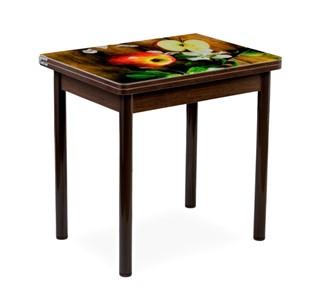 Кухонный пристенный стол СПА-01 СТФ, венге/фотопечать дерево/опоры прямые коричневые в Пскове