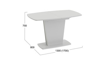 Кухонный стол раскладной Честер тип 2, цвет Белый/Стекло белый глянец в Пскове - предосмотр 3