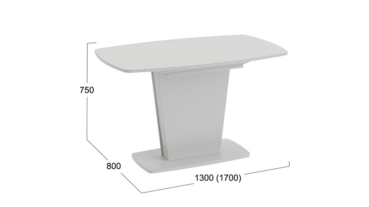 Кухонный стол раскладной Честер тип 2, цвет Белый/Стекло белый глянец в Пскове - изображение 3