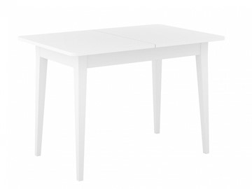 Кухонный стол раскладной Dikline M110 Белый/стекло белое сатин/ножки MM белые в Пскове
