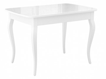 Раздвижной стол Dikline M120 Белый/стекло белое глянец/ножки MC белые в Пскове