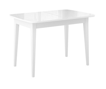 Раздвижной стол Dikline M120 Белый/стекло белое глянец/ножки MM белые в Пскове