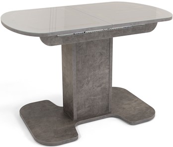 Кухонный раздвижной стол Киото-1 (ноги серый камень, серебро/серый камень) в Пскове