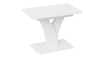 Кухонный стол раздвижной Люксембург тип 2 (Белый/Стекло белое матовое) в Пскове