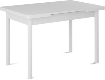 Раздвижной стол Милан-1 EVO, ноги металлические белые, белый цемент в Пскове