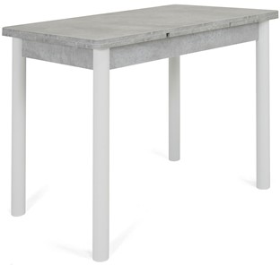 Раздвижной стол Милан-1 EVO, ноги металлические белые, светлый цемент в Пскове