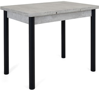Кухонный стол раздвижной Милан-1 EVO, ноги металлические черные, светлый цемент в Пскове