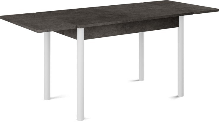 Кухонный раздвижной стол Милан-2 EVO, ноги белые, серый камень в Пскове - изображение 1