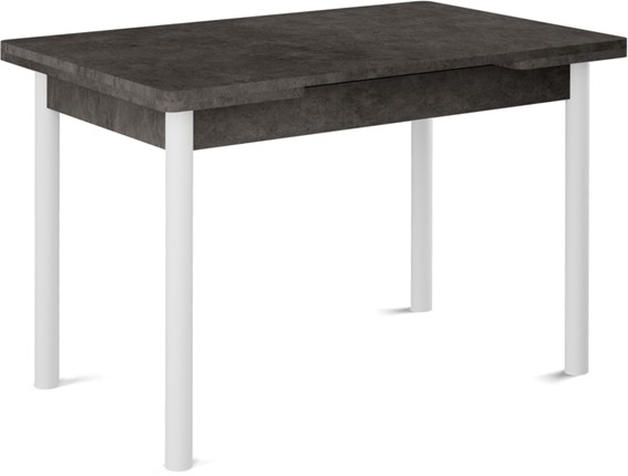 Кухонный раздвижной стол Милан-2 EVO, ноги белые, серый камень в Пскове - изображение