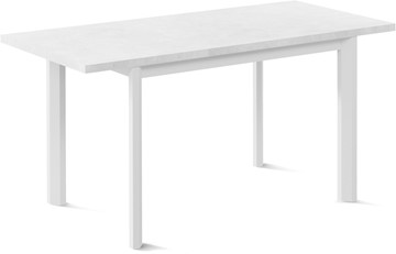 Кухонный стол раздвижной Нагано-1L (ноги металлические белые, белый цемент) в Пскове - предосмотр 1