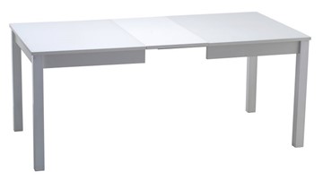 Кухонный раскладной стол Нагано-2 стекло белое opti (хром-лак) в Пскове - предосмотр 1