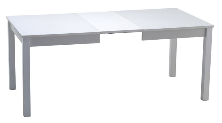 Кухонный раскладной стол Нагано-2 стекло белое opti (хром-лак) в Пскове - изображение 1
