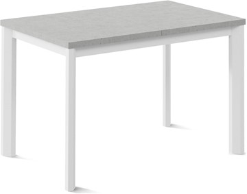 Кухонный стол раздвижной Нагано-2L (ноги металлические белые, светлый цемент) в Пскове
