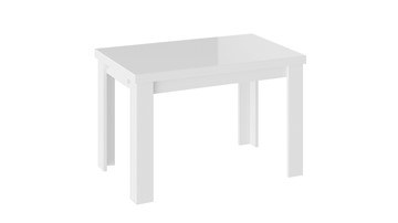 Кухонный раскладной стол Норман тип 1, цвет Белый/Стекло белый глянец в Пскове - предосмотр