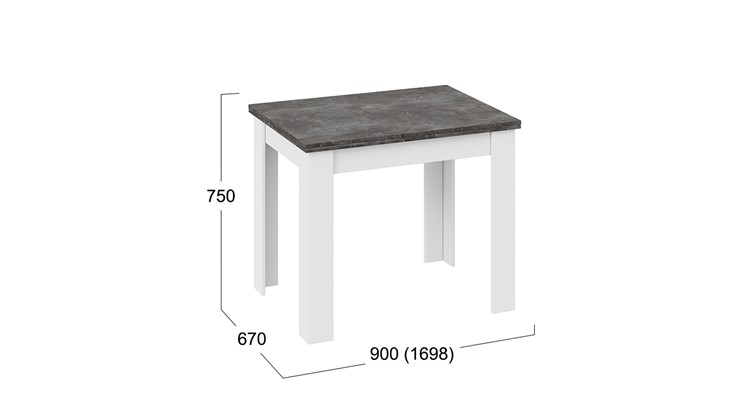 Кухонный раздвижной стол Промо тип 3 (Белый/Ателье темный) в Пскове - изображение 4
