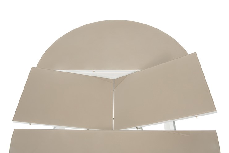 Стол раздвижной Ривьера исп. круг хром №5 (стекло белое/черный) в Пскове - изображение 4