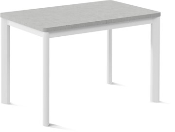 Раздвижной стол Токио-1L (ноги металлические белые, светлый цемент) в Пскове