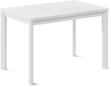 Кухонный стол раскладной Токио-2L (ноги металлические белые, белый цемент) в Пскове
