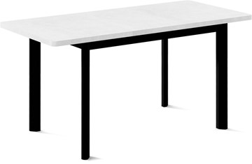Кухонный раскладной стол Токио-2L (ноги металлические черные, белый цемент) в Пскове - предосмотр 1