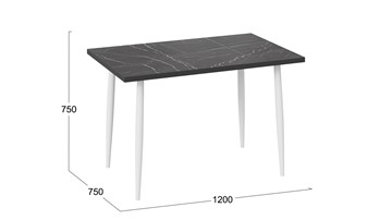 Обеденный стол Невада ДП1-02-08 (Черный мрамор/Белый) в Пскове - предосмотр 3