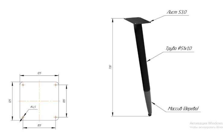 Кухонный обеденный стол SHT-TU12 (3 шт.)/ТT8 60/60 (черный/темный орех/прозрачный лак/коричневая сепия) в Пскове - изображение 1