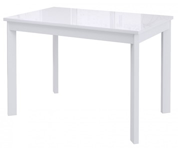 Кухонный стол раздвижной Dikline Ls110, стекло белое/ножки белые в Пскове