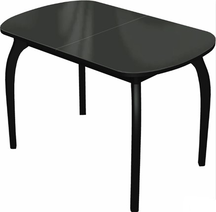 Кухонный стол раздвижной Ривьера исп.1 дерево №1 (стекло черное/черный) в Пскове - изображение
