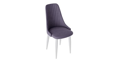 Обеденный стул Франк (конус) исп2 (Белый матовый/Микровелюр Фиолетовый) в Пскове