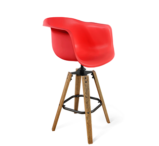 Барный стул SHT-ST31/S93 (красный/брашированный коричневый/черный муар) в Пскове