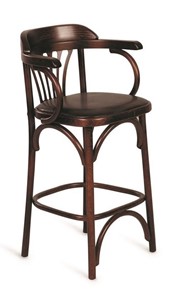 Барный стул 750 мягкий (темный тон, экокожа коричневая) в Пскове