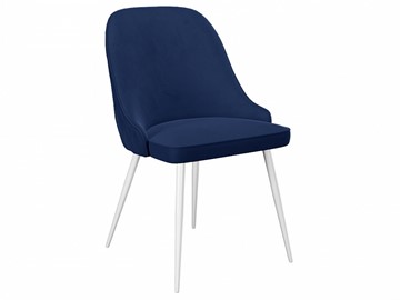 Мягкий стул 256, микровелюр К17 синий, ножки белые в Пскове