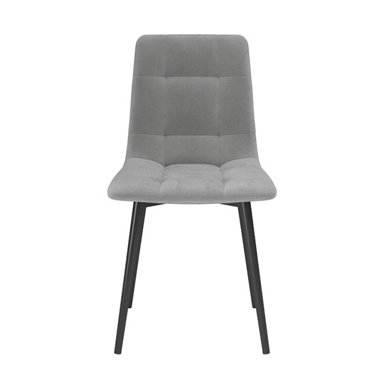 Обеденный стул Белла, велюр тенерифе грей/Цвет металл черный в Пскове - изображение 1