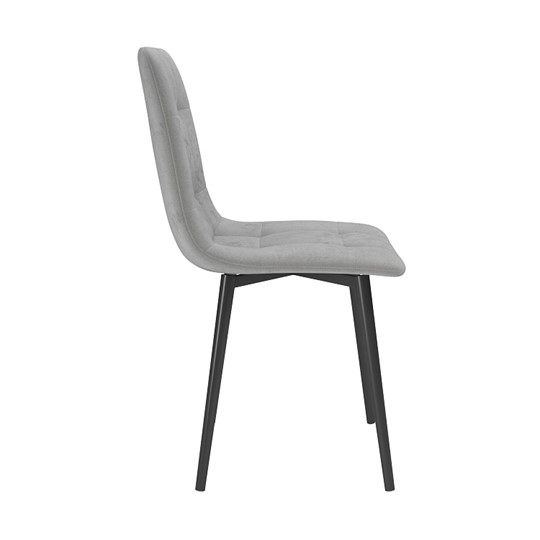 Обеденный стул Белла, велюр тенерифе грей/Цвет металл черный в Пскове - изображение 2