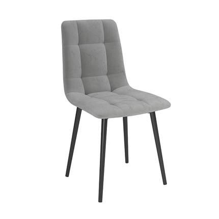 Обеденный стул Белла, велюр тенерифе грей/Цвет металл черный в Пскове - изображение