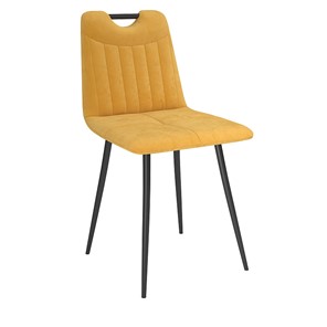 Обеденный стул Брандо, велюр тенерифе куркума/Цвет металл черный в Пскове