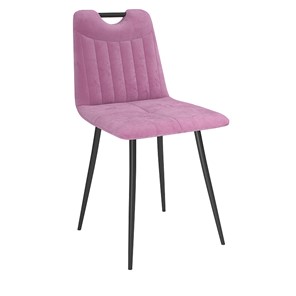 Обеденный стул Брандо, велюр тенерифе розовый/Цвет металл черный в Пскове