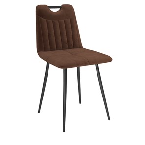 Обеденный стул Брандо, велюр тенерифе шоколад/Цвет металл черный в Пскове