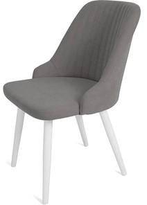 Обеденный стул Даниэлла, ноги белые круглые XXL (R38)/велюр T180 Светло-серый в Пскове