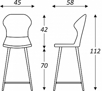 Обеденный стул Марио барный(Изумрудный Т189/ноги черные) в Пскове - предосмотр 2