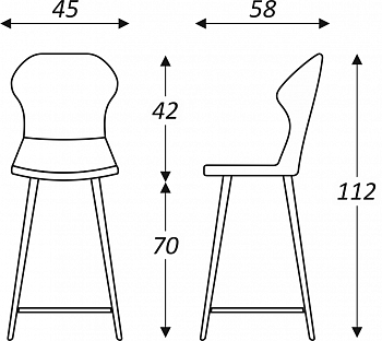 Обеденный стул Марио барный(Изумрудный Т189/ноги черные) в Пскове - изображение 2