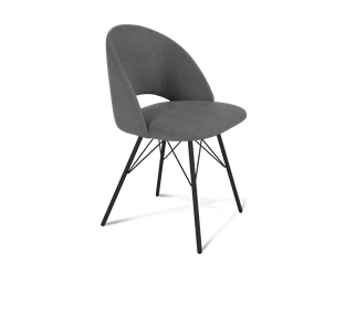 Обеденный стул SHT-ST34 / SHT-S37 (платиново-серый/черный муар) в Пскове
