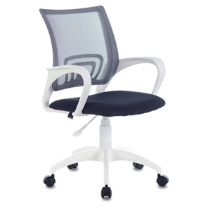 Кресло офисное Brabix Fly MG-396W (с подлокотниками, пластик белый, сетка, темно-серое) 532400 в Пскове