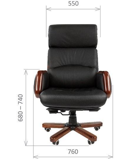 Офисное кресло CHAIRMAN 417 кожа черная в Пскове - изображение 1