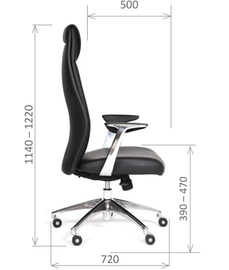 Офисное кресло CHAIRMAN Vista Экокожа премиум черная в Пскове - изображение 2