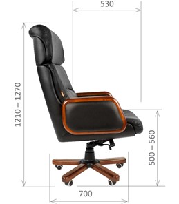Офисное кресло CHAIRMAN 417 кожа черная в Пскове - предосмотр 2