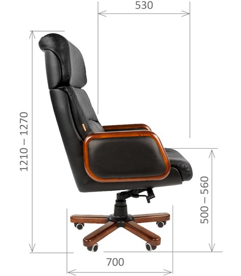 Офисное кресло CHAIRMAN 417 кожа черная в Пскове - изображение 2