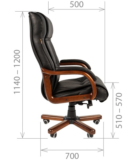 Кресло CHAIRMAN 653 кожа черная в Пскове - изображение 2